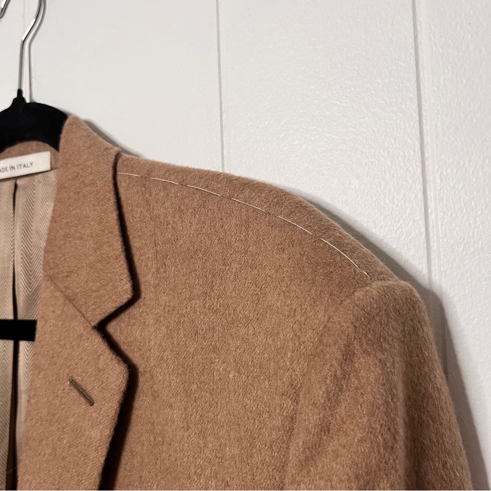 Joseph Abboud 100% Camel Hair Made in Italy Tan Sport Coat Lanificio Campore 46L - Picture 8 of 13